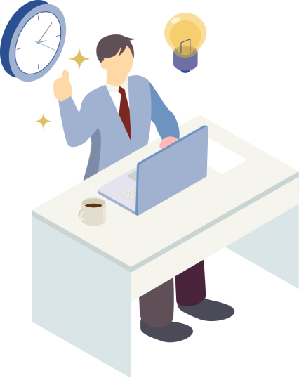 デスクで働く人のイラスト